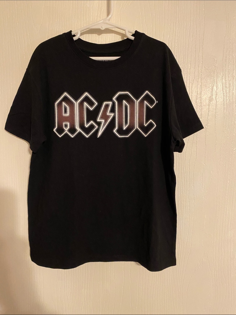 AC/DC Black Tee with Red and White Logo